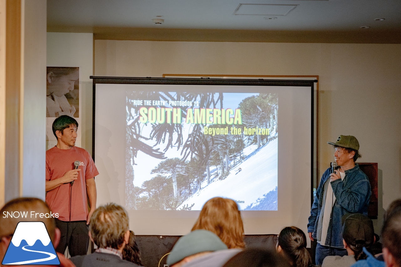 祝・10作目。地球を滑る旅『RIDE THE EARTH 10 SOUTH AMERICA』出版記念イベント・プロスキーヤー・児玉毅さんとプロフォトグラファー・佐藤圭さんによるスライドトークショー in 帯広 Report！